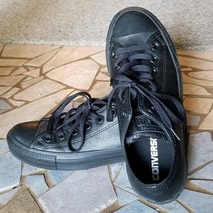 Black leather Converse